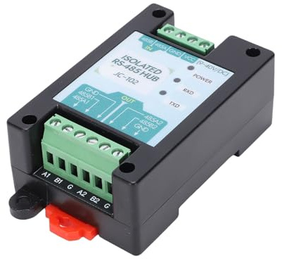 YUEHISY Industrieller Optoisolierter 485-Hub/Splitter/Repeater, 2500-V-Isolierung und ±15-kV-ESD-Schutz, 1 Master-zu-2-Sub-Ports-Daten-Repeater