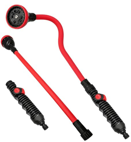 Arrosoir de jardin, flexible de 73 cm de long, tiges de tuyau d'arrosage avec tête pivotante à 360° et 10 motifs de pulvérisation, pulvérisateur de jardin pour paniers suspendus, arbustes, plantes