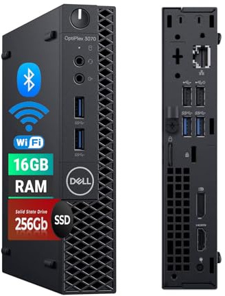 Dell OptiPlex 3070 Mini PC Desktop Computer, Intel Core i5-9500, 16GB RAM, 256GB SSD, Bluetooth, NO Keyboard, USB WiFi, Windows 11 Pro (Renewed)