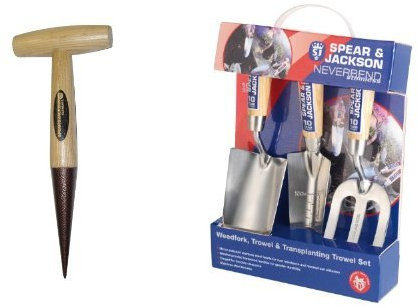 Spear & Jackson 4062NB Elements Dibber & Neverbend Stainless Hand Tool Gift Set Bundle