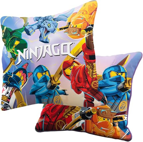Großes Lego Ninjago Kissen Final Battle 40 cm 40 cm Dekokissen Kuschelkissen Auto-Kissen Autokuschelkissen Zierkissen Schmusekissen Kopfkissen pass. zur Bettwäsche Decke Badetuch Poncho Neu & Ovp