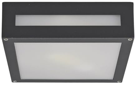 Lucande Deckenlampe Nerea (spritzwassergeschützt (Modern) in Schwarz aus Aluminium (1 flammig, E27) - Aufbau-Deckenleuchte Deckenleuchte Lampe