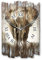 Kreative Feder Designer Wanduhr „Elefant“ aus Holz 40x27cm im Shabby Style Design - Designeruhr mit flüsterleisem Uhrwerk ohne Ticken (Elefant, leises Funkuhrwerk)