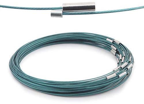 WEBandBUY 1 Halsreifen aus Edelstahl Magnetverschluss Länge ca. 50 cm Petrol