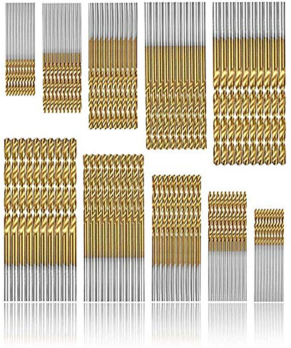 Broca Espiral HSS 100 unids HSS Micro Broca Set 1/1.5/2 / 2.5 / 3mm Brocas helicoidales Metal titanio Broca velocidad Herramientas para madera Plástico y Aluminio Acero de cobre