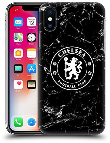 Head Case Designs Officially Licensed Chelsea Football Club Black Marble Crest Hard Back Case Compatible With Apple iPhone X/iPhone XS