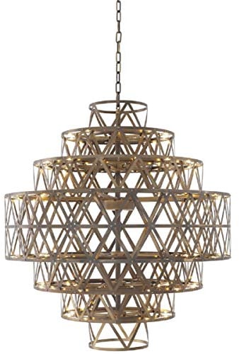 Casa Padrino Luxus LED Kronleuchter Antik Messing Ø 82 x H. 88,5 cm - Runder Edelstahl Kronleuchter - Luxus Qualität