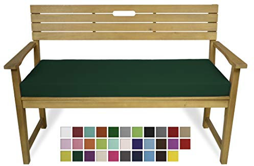 Rollmayer Bankkissen Bankauflage Sitzkissen Bankpolster Auflage für Bänke in Haus und Garten Kollektion Vivid, 1 Stück (Flaschengrün 26, 120x40x8cm)