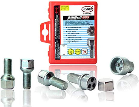 HEYNER Locking Wheel Nuts M12x1.5 Fits Smart Fortwo Models 2001 To 2007 Set 4 Locks Alloys Antitheft Protection Bolts L2