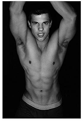 MHGDA Schauspieler Taylor Lautner Kunstfoto 12 Leinwandposter Wandkunst Dekor Druck Bild Gemälde für Wohnzimmer Schlafzimmer Dekoration 30 x 45 cm Rahmen: