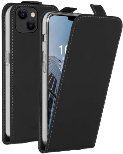 ACCEZZ Flipcase Hülle kompatibel mit iPhone 13– Flip Case Tasche – Handytasche zum Aufklappen in Schwarz [1 Kartenfach, Magnetverschluss, Premium Kunstleder]