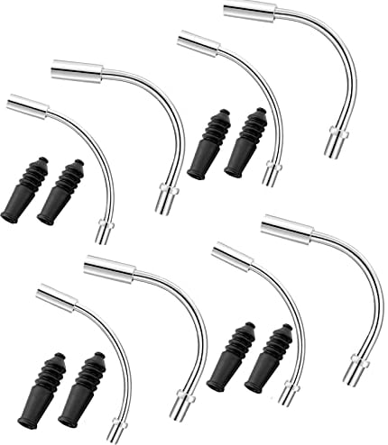Bike Brake Noodle and Boot Set, 4 Sets V Bike Brake Noodle Cable Guide Bend Pipe with Rubber Boots Hoses for Road Mountain Bicycle Repair Tool Accessories