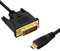 Twozoh Câble Micro HDMI vers DVI, Micro HDMI 1.4 vers DVI 24+1 Broches Mâle vers Mâle, Compatible 1080p Full HD (1.8M)
