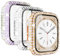 KADES 3 Stück Hülle kompatibel für Apple Watch Schutzhülle 41mm Series 9 Series 8 Series 7,iWatch Hülle Mit Glas Displayschutz, schutzfolie gehärtetem Glas für iWatch 41mm,Roségold/Irisierend/Klar
