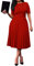 VERWIN Kurzarm-Maxikleid für Fraün mit rundem Hals, Plissee-Kleid mit glattem Gürtel (XX-Large, Rot)