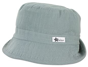 Sterntaler Unisex Fischerhut im Leinenlook - Baby Kopfbedeckung für den Sommer, aus Baumwolle - Grün, Größe 45