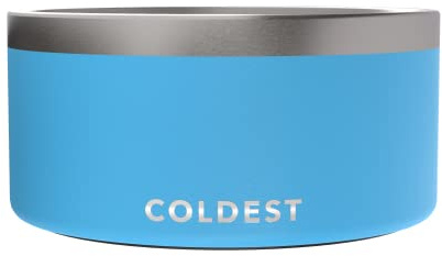 Coldest Dog Bowl - Stainless Steel Non Slip No Spill Proof Skid Metal Insulated Dog Bowls, Cats, Pet Food Water Dish Feeding for Large Medium Small Breed Dogs (200 oz, Celestial Blue)