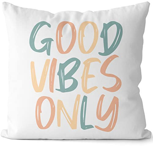 JUNIWORDS Kissen, Good Vibes ONLY, Weiß-Dunkelrot, 2-farbig (1007474)