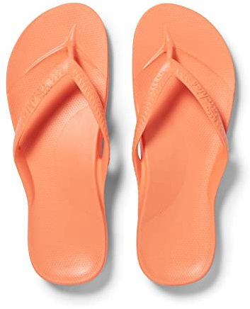 ARCHIES Arch Support Flip Flops for Men & Women – Orthotic Sandals for Plantar Fasciitis Relief – Lightweight, Cushioning, Shock-Absorbing Sandals for Walking, Foot Pain - Peach (UK 4)