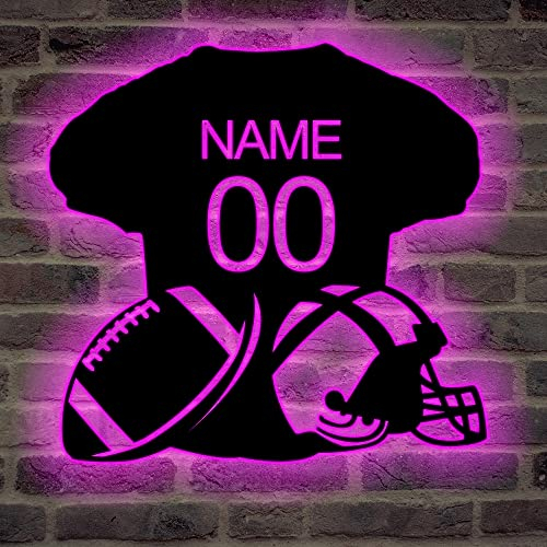 Personalizada de béisbol de Metal Nombre Deporte Señal de Metal con Luces LED Fútbol Deportes Arte de la Pared Placa de Monograma Nombre de Metal de la luz del Nombre de los Regalos del Deporte