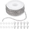 SUNNYCLUE DIY 10 m 32.8 Fuß 3mm Rolle Figaroketten Silberkette Silber Halskette 304 Edelstahlkabel Lange Handwerksgliederkette Masse Für Schmuckherstellungssets Halsketten Armbänder Bastelbedarf