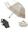 WANLIAN Parasol de las señoras del parasol del cordón de la princesa del paraguas del viaje de la protección UV lluvia, nieve, plegable(Blanco)
