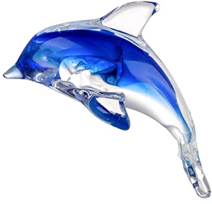 LIFKOME Delphin Schmücken Bunte Glasur Figur für Zuhause Elegante Tischplatte Ornament