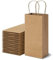 TOWRAP Wine Bottle Gift Bags 50Pcs 5.25 x 3.25 x 13 Inch Brown Kraft Paper Bags With Handles Bulk, Party Bags, Retail Bags, Merchandise Bags