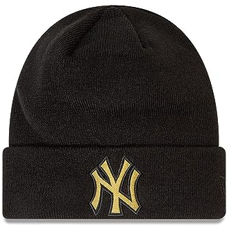 New Era New York Yankees MLB Black Metallic Badge Beanie - One-Size