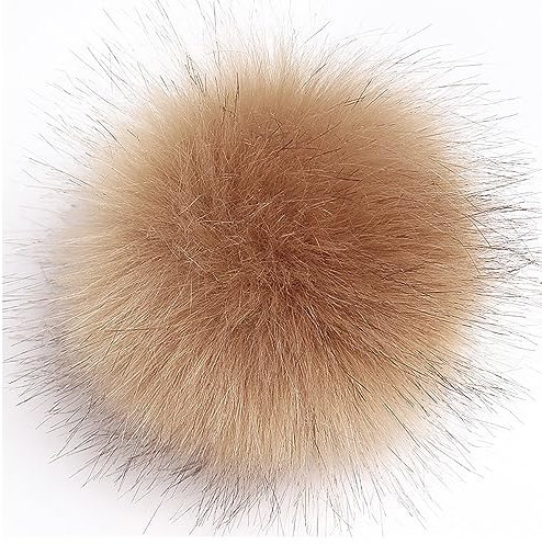 SYSUII 10 Stück 8cm Kunstfell Pompon Fellbommel Pompon Bommel für Mützen Beanies Fellbommel Fellpompon Künstlicher Haarball für Tasche Anhängern Schlüsselanhänger Dekoration Bekleidung Zubehör -Khaki