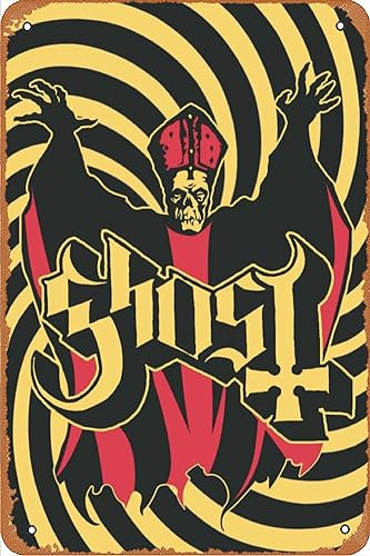 Ghost B.C. Poster Band Klassisches Poster Metallschild Blechschild Retro Wanddekoration für Zuhause, Straße, Tor, Bars, Club, Restaurants, Cafés, Geschäfte, Pubs, Schild, Geschenk, 20,3 x 30,5 cm