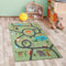 CARPETIA Teppich Kinderteppich Spielteppich Kinderzimmer Läufer modern rutschfest waschbar pflegeleicht Safari Straßenteppich grün 80 x 150 cm
