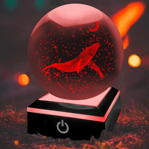 ALEENFOON 3D Wal Kristallkugel Mit Led Bunte Nachtlicht Basis Nachtlicht Für Kinder Planet Lampe Dekoratives Licht Dimmbar Nachtlicht Stimmungslicht Für Home Dekoration