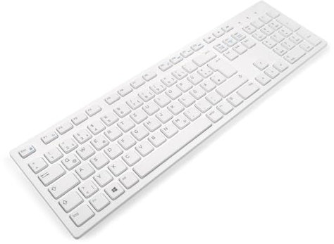 Dell KM636 GERMAN White Wireless Keyboard (Renewed)