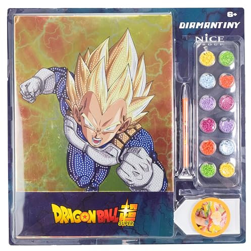 DIAMANTINY - Dragon Ball, Battle Vegeta - Kit crea il Mosaico con Gemme 3D, 1 quadro
