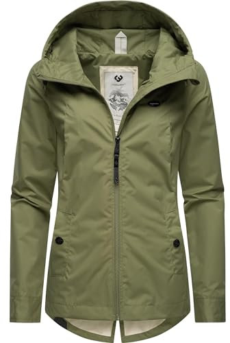Ragwear Damen Übergangsjacke Monade Übergang wasserdicht mit großer Kapuze