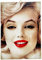 KUSTOM ART Wandbild Serie Schauspieler Prominente Marilyn Monroe mit rotem Lippenstift Druck auf Holz 25 x 18 cm.