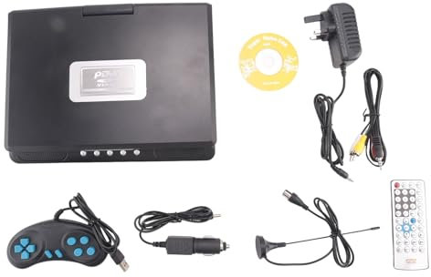 Tumuued UK Plug 9.8Inch Portable Mobile DVD EVD HD Player Supports Games Built-In 3D Sound Processing Supports FM Radio Function