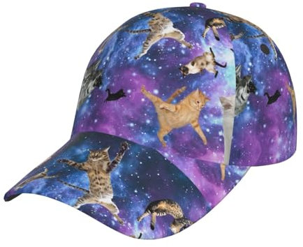 KVHSVEGO Baseballkappe mit Katzenmotiv, verstellbar, Snapback, Trucker-Cap, lässiger Sonnenhut, Anime-Hüte für Damen, Herren, Teenager