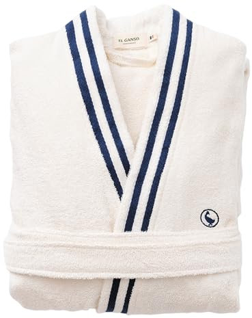 El Ganso Albornoz color crudo S/M 320GSM 100% Algodón liso con logo bordado