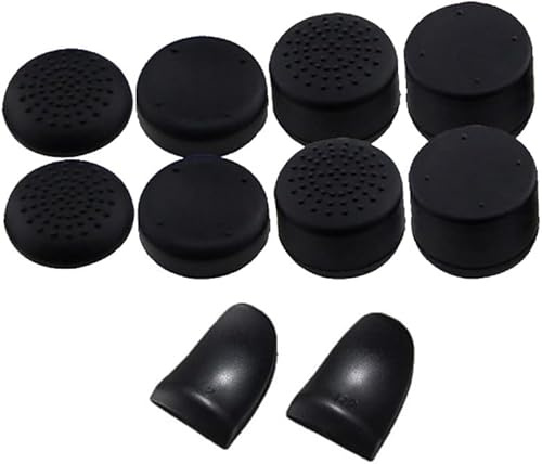 Rallonge de déclenchement de boutons L2 R2 + capuchon de manette analogique en silicone pour manette PS4 Pro Slim (noir)
