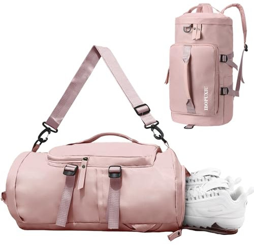 IBOPUXIU Borsone Palestra Rosa con Tasca Bagnata, Borsa Sportiva Donna Multifunzionale per Palestra, Yoga, Weekender