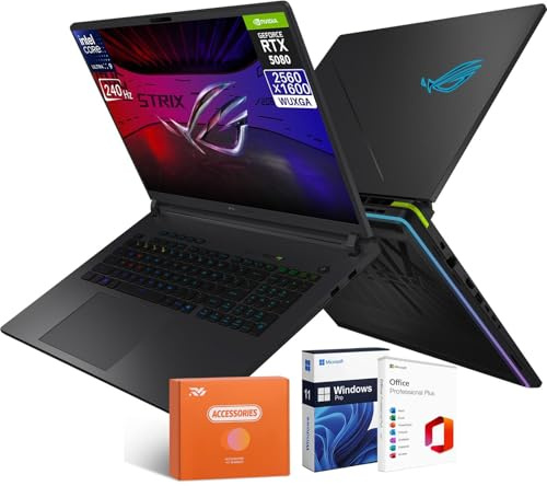 ASUS ROG Strix G18 Gaming Laptop (2025), NVIDIA RTX 5080 16GB GDDR7, Intel Ultra 9 275HX, 2.5K 240Hz Premium Rog Nebula Display, WiFi 7, 64 GB DDR5 RAM, 4 TB SSD, Windows 11 Pro & Office License