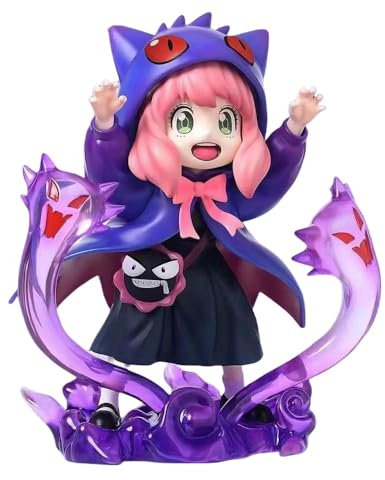 YINTMI for Gengar Anya Figure Toy Anime Character Doll Anime Models Statue,PVC Action Figure Toys Desktop Decoration Collectibles Ornaments,Suitable for Ages 14 and Over (Purple)