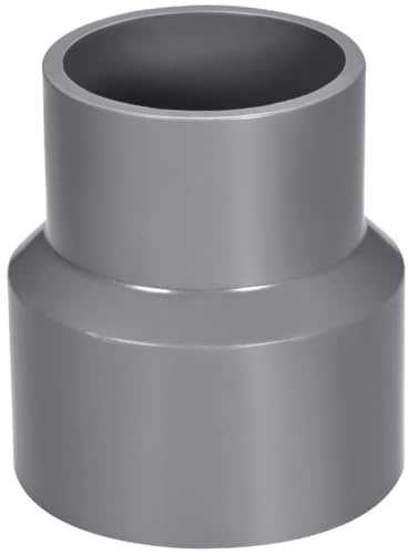 TA-VIGOR Raccord réducteur DWV en PVC - 50 mm x 63 mm - Adaptateur de raccord de tuyau pour réducteur de conduit et systèmes de plomberie d'alimentation en eau - Gris