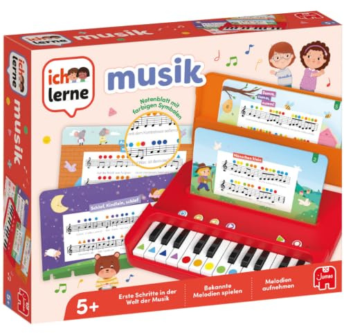 Ich lerne Musik - Musik-Lernspiele für Kinder - Noten Lernen und Melodien aufnehmen - Inkl. 12 Blättern beliebter Kinderlieder & Tragetasche - ab 5 Jahren
