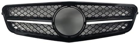 Auto Kühlergrill Gitter Für Benz C W204 2007-2009 2010 2011 2012 2013 2014 C200 C180 C300 C250 C43 Für AMG Außenteil Fronteinlassgrill Racing Grill Racing-Kühlergrill(AM Silvery)
