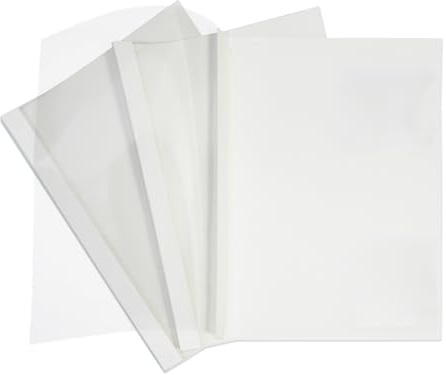 BuroKalos Thermobindemappe, 8 Blatt, 1 mm, A4, Weiß, Packung mit 25 Stück