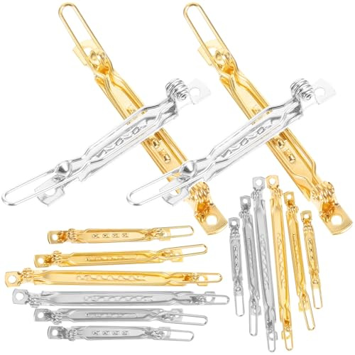 ifundom 16 Stück Metall Haarspangen Frosch Clip 4-8cm Robuste Selbstgemacht Haarklammern für Damen Basteln Schleifengestaltung