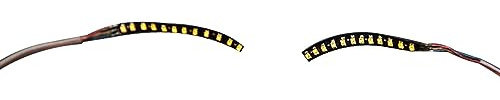 Bonbela Faux Cils LED avec Bande de Maquillage Lumineuse avec Pinces à Cheveux, Batterie à Faible Courant de 3,0 V pour Fête, Discothèque, Halloween, Spectacle sur Scène (Jaune)